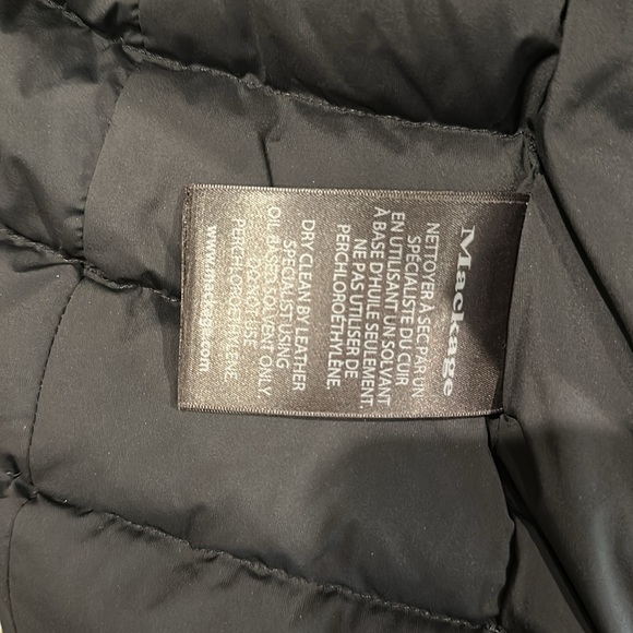 Mackage light weight black puffer Kaila with leather trim XXS - Picture 3 of 6